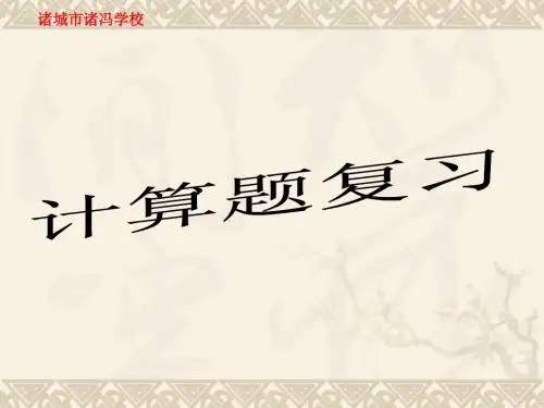 中考计算题专题复习