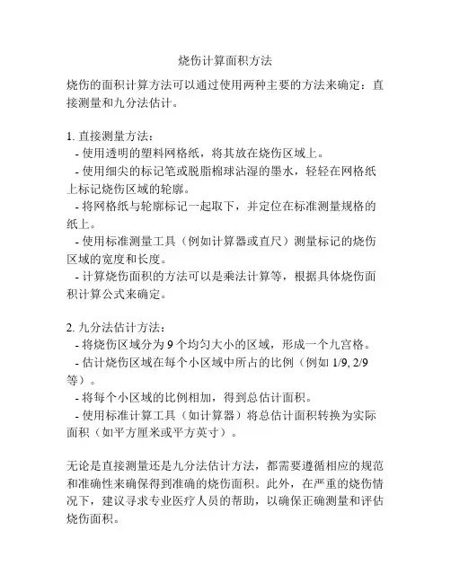 烧伤计算面积方法