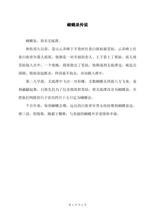 蝴蝶泉传说(2024年)