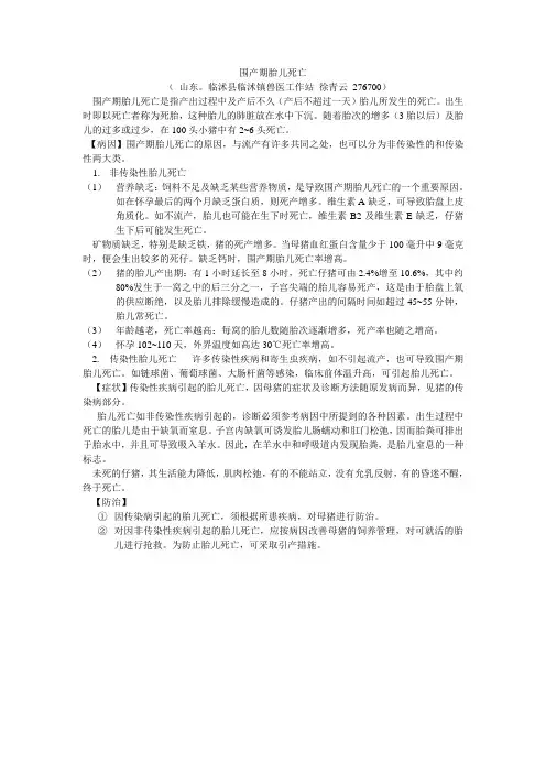 围产期胎儿死亡