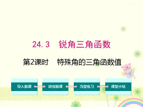 华师版九年级上册24.3第2课时特殊角的三角函数值公开课课件