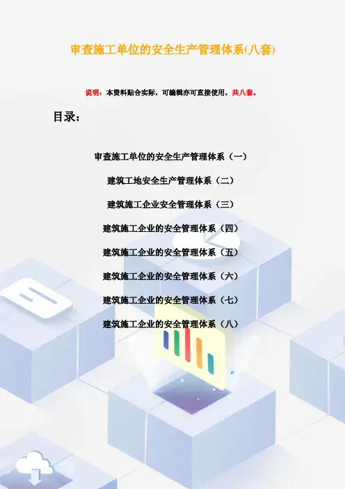 审查施工单位的安全生产管理体系(八套)