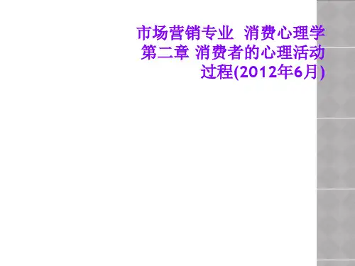 市场营销专业  消费心理学 第二章 消费者的心理活动过程(2012年6月)