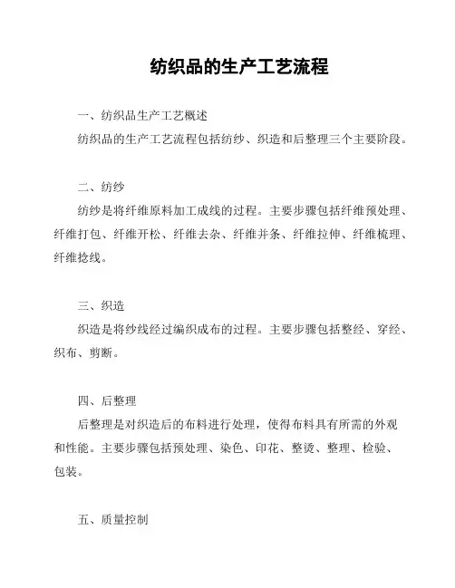 纺织品的生产工艺流程