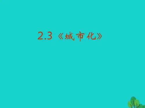 高中地理 第二章 城市与城市化 2.3 城市化课件 新人教版必修2