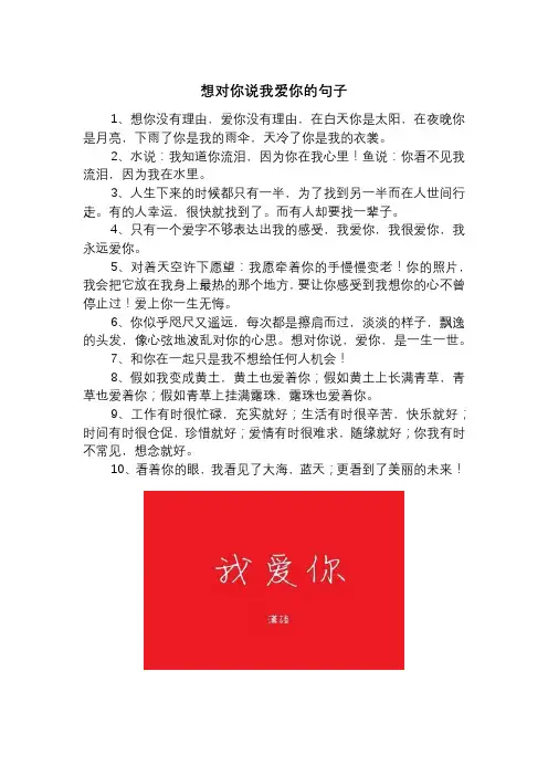 想对你说我爱你的句子