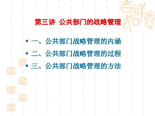 公共部门的战略管理马佳宏案例
