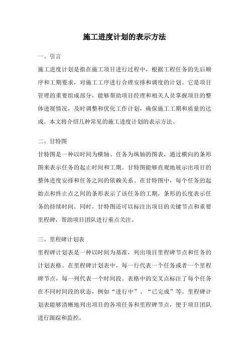 施工进度计划的表示方法
