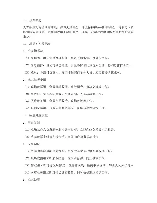 树脂泄露应急预案