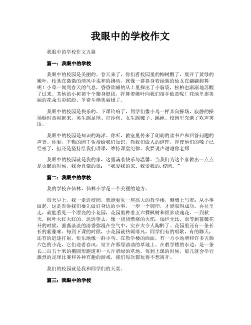 我眼中的学校作文