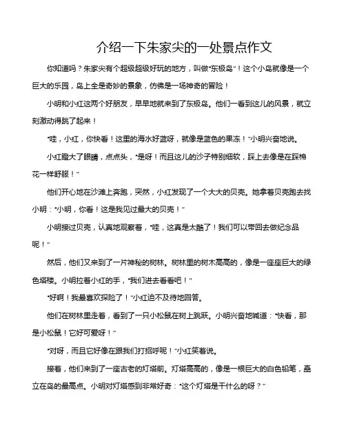 介绍一下朱家尖的一处景点作文