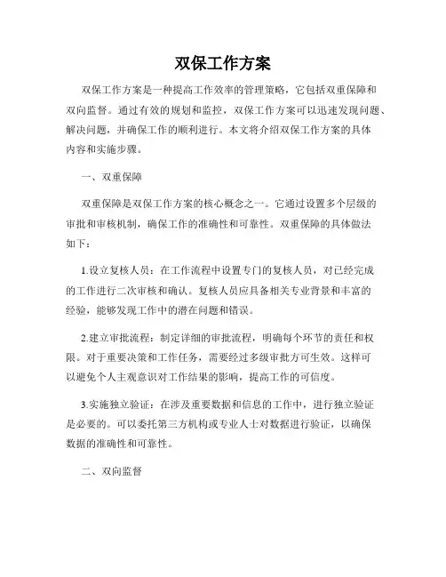 双保工作方案