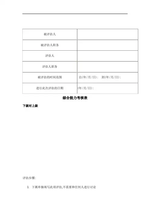 企业综合能力考核表