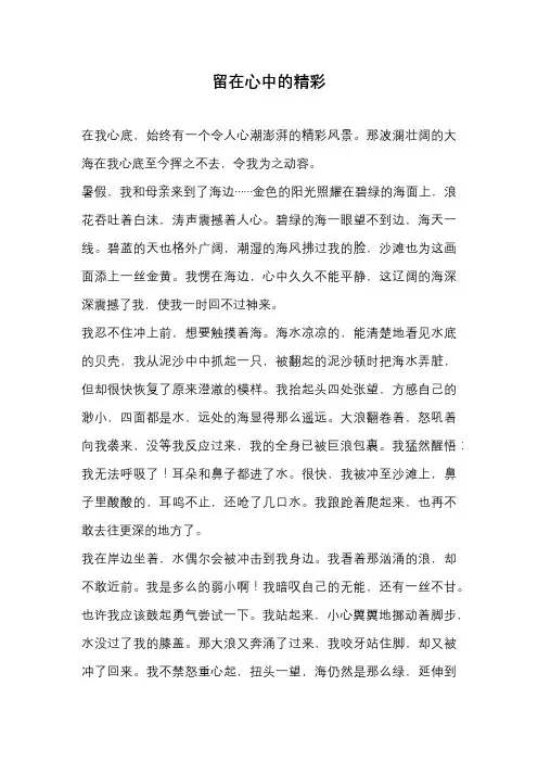 初中-留在心中的精彩