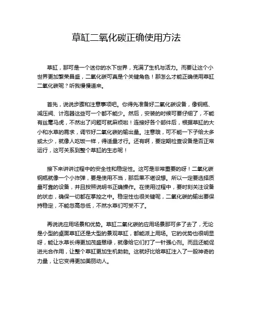 草缸二氧化碳正确使用方法