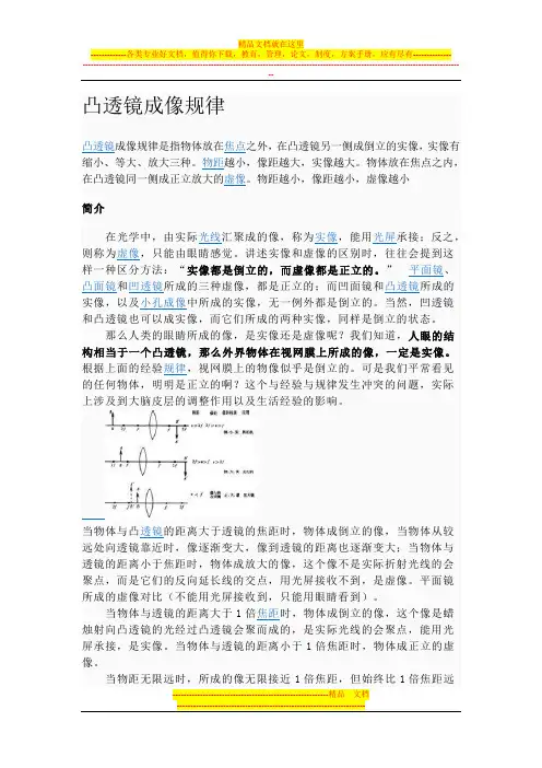 凸透镜成像规律