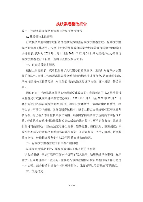 执法案卷整改报告