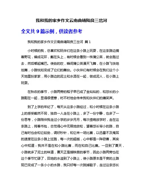 我和我的家乡作文云南曲靖陆良三岔河