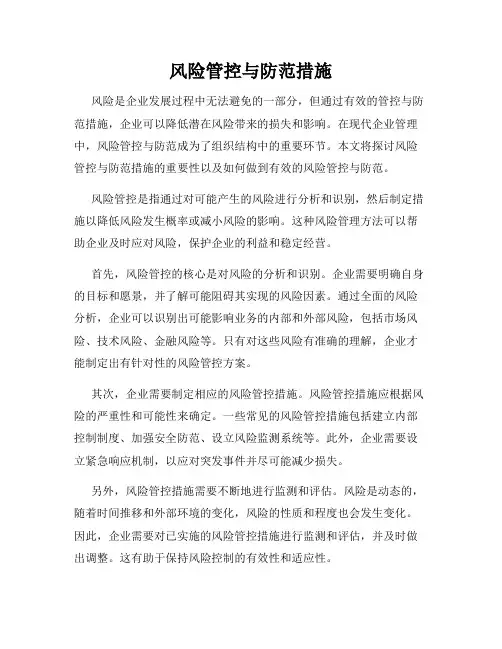 风险管控与防范措施