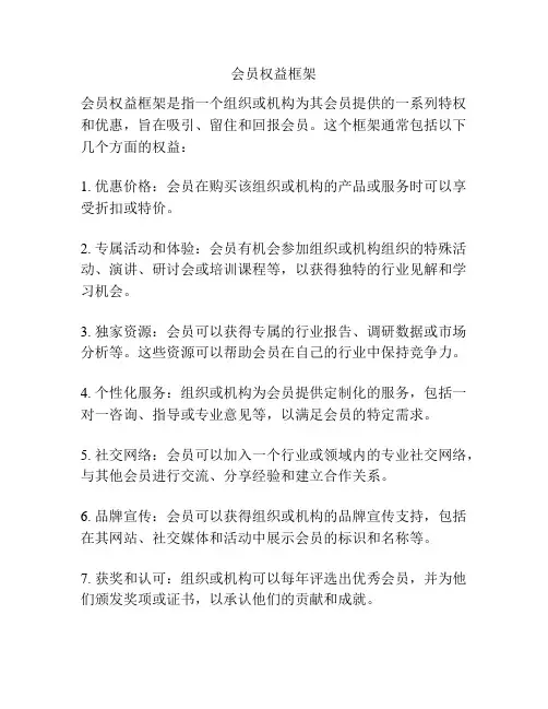 会员权益框架