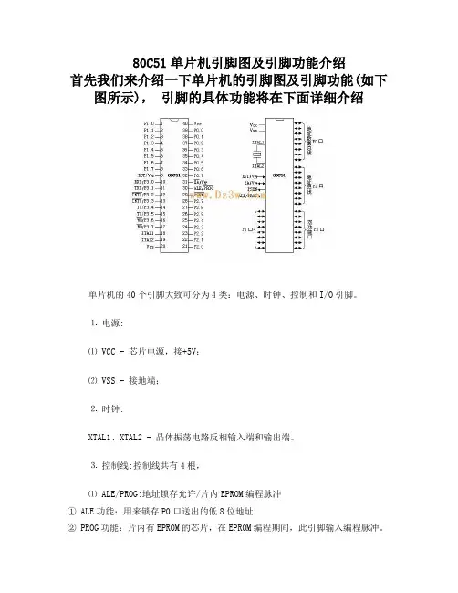 C51单片机引脚功能与特殊功能寄存器详解
