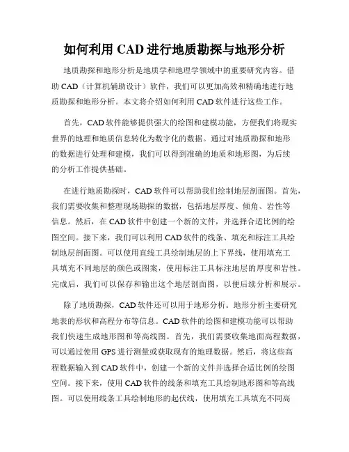 如何利用CAD进行地质勘探与地形分析