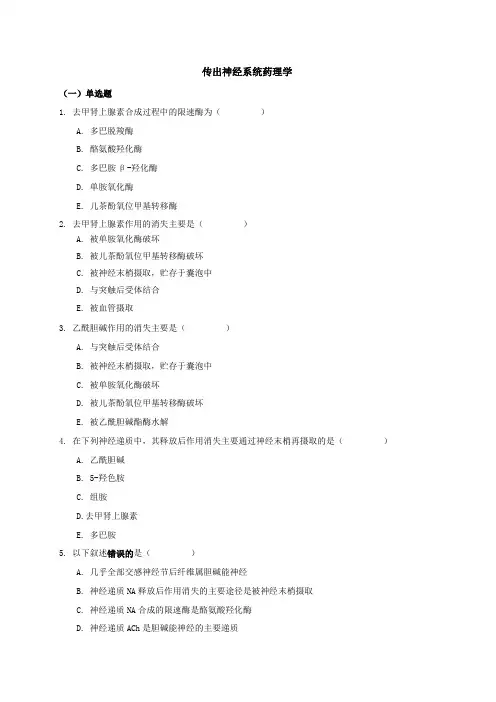 传出神经系统药理学