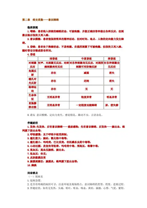 第二章 病史采集——意识障碍