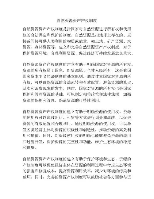 自然资源资产产权制度