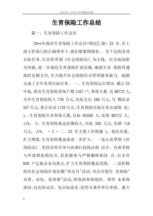 生育保险工作总结