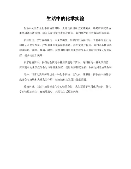 生活中的化学实验
