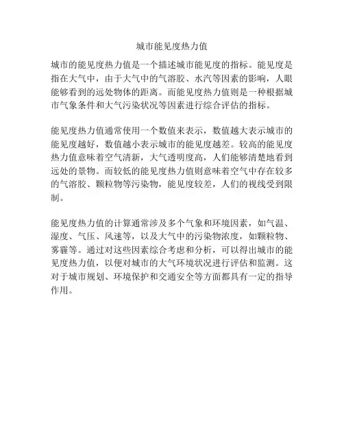 城市能见度热力值