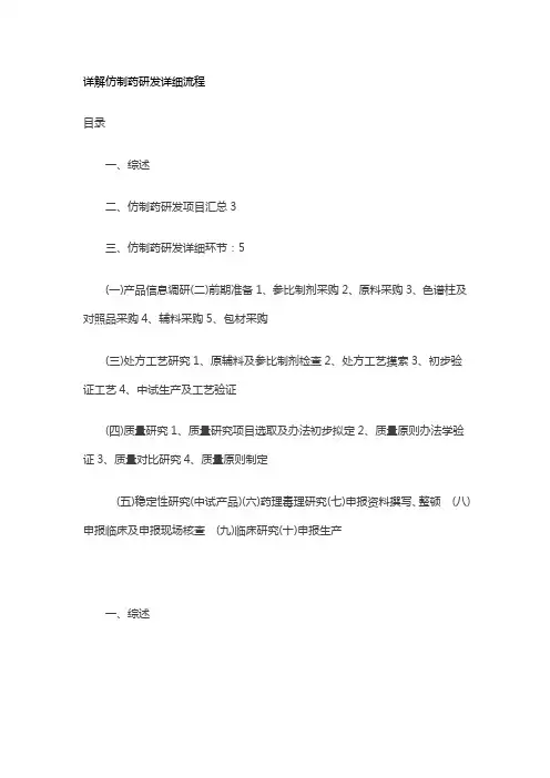 详解仿制药研发具体流程样本