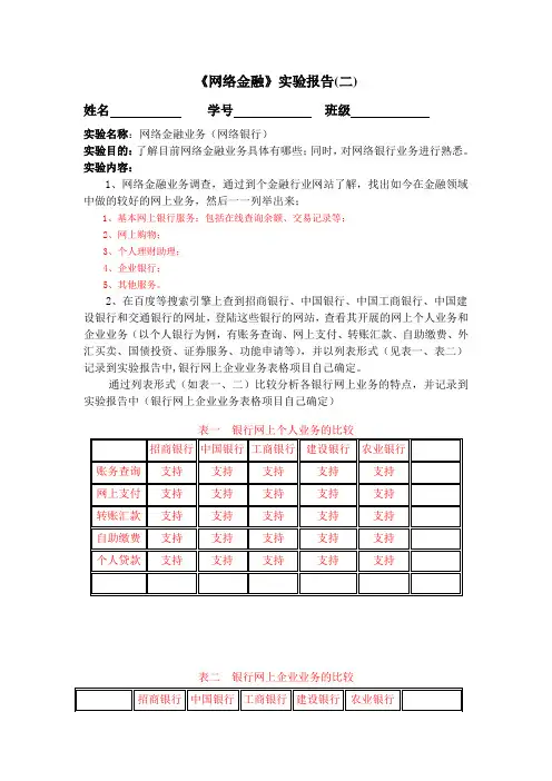 网络金融-实验二