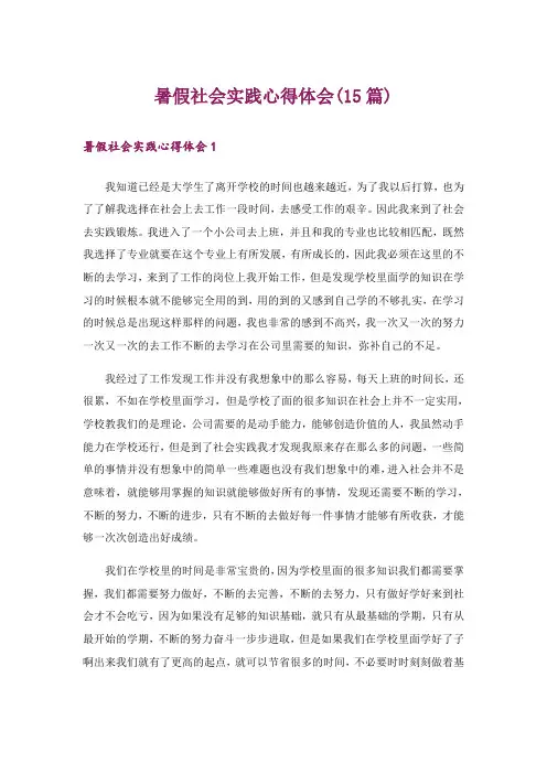 暑假社会实践心得体会(15篇)_12