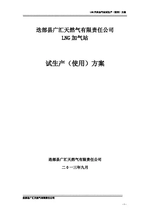 迭部LNG加气站试运行方案)(1)