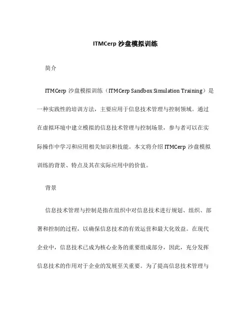 ITMCerp沙盘模拟训练