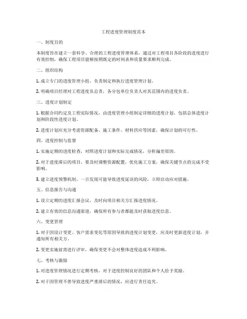 工程进度管理制度范本