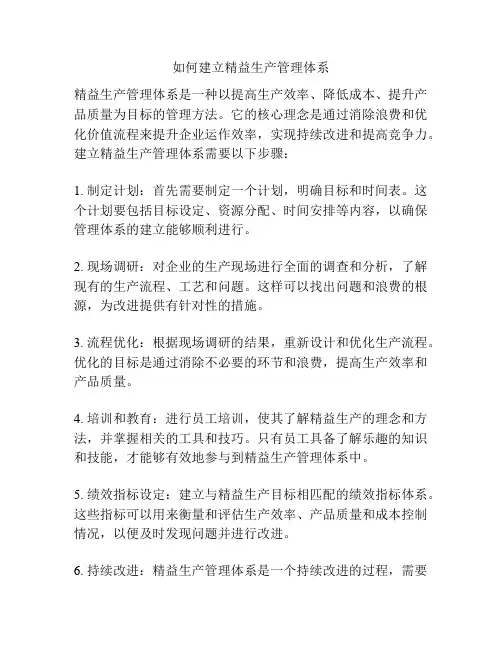 如何建立精益生产管理体系