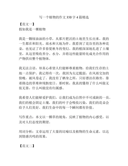 写一个植物的作文350字4篇精选
