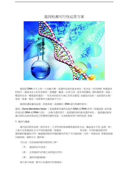 基因检测运营可行性方案说课材料