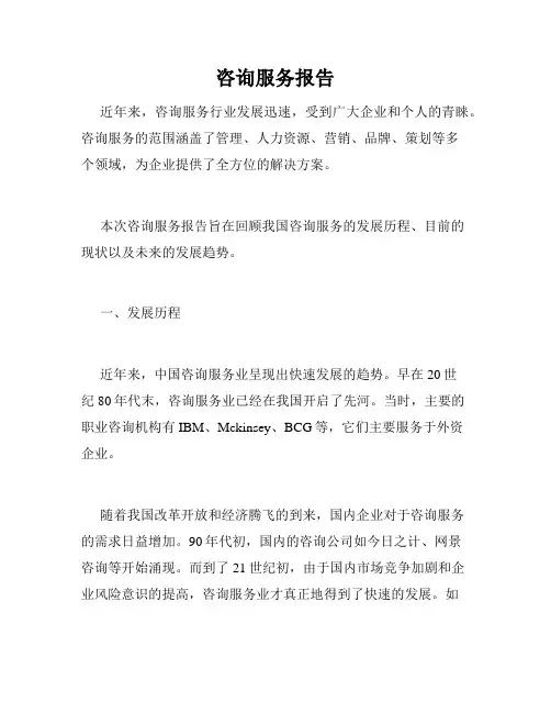 咨询服务报告