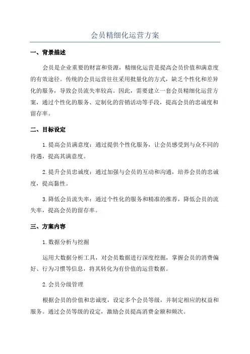 会员精细化运营方案