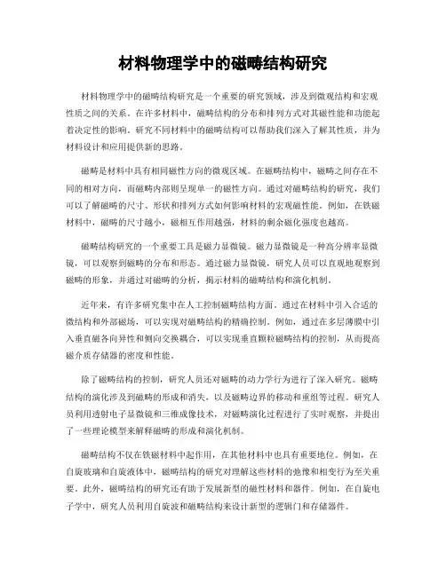 材料物理学中的磁畴结构研究