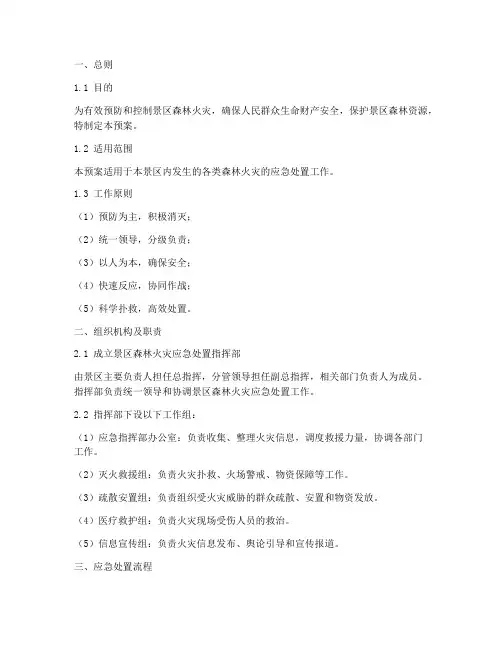 景区森林火灾应急处置预案