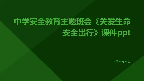 中学安全教育主题班会《关爱生命安全出行》课件ppt