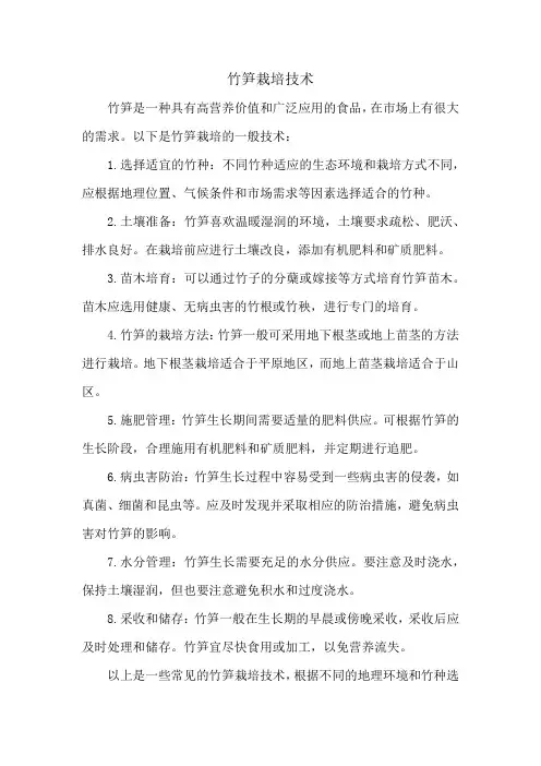 竹笋栽培技术