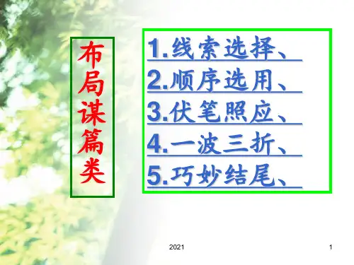 小说的布局谋篇PPT课件