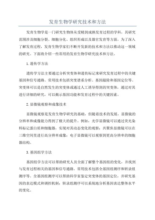 发育生物学研究技术和方法