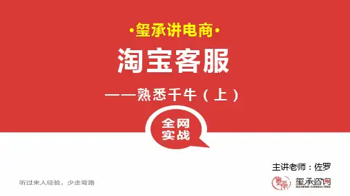 五、【佐罗】玺承讲电商-客服-认识千牛(上)